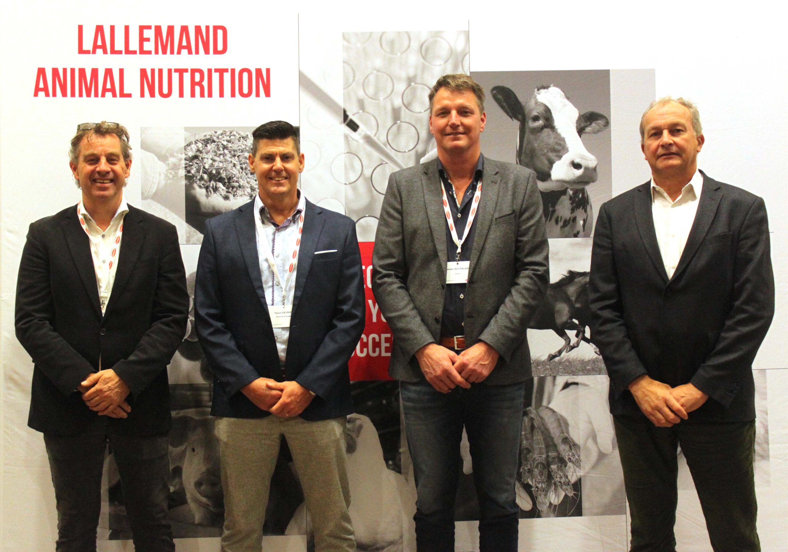 Professor Trevor DeVries was one of the speakers at the technical event ‘Feeding dairy cows in 2023, the latest updates: welfare and precision feedingFrom left to right: Nicolaas Vreeburg, DVM, Lallemand Animal Nutrition, Trevor DeVries, Bertjan Westerlaan, DVM, Vetvice, Netherlands, and Laurent Dussert, Global Category Manager, Lallemand Animal Nutrition